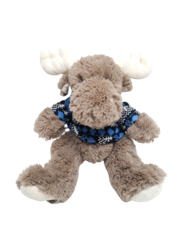 Moose Plushie with Blue Sweater