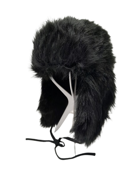 Black Faux Fur Hat