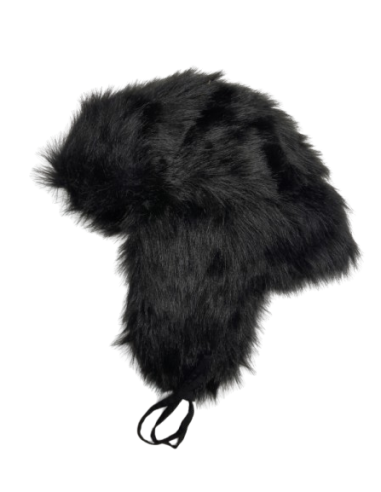 Black Faux Fur Hat