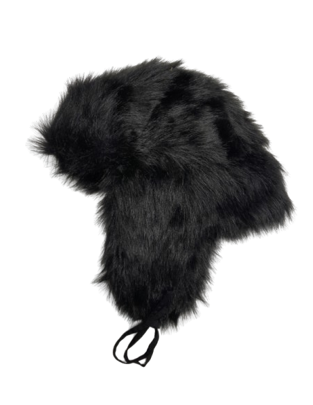 Black Faux Fur Hat
