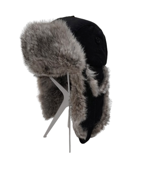 Grå Mössa Kaninpäls