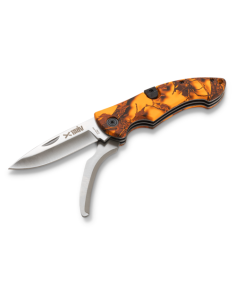 Dubbelbladad jaktkniv med buköppnare